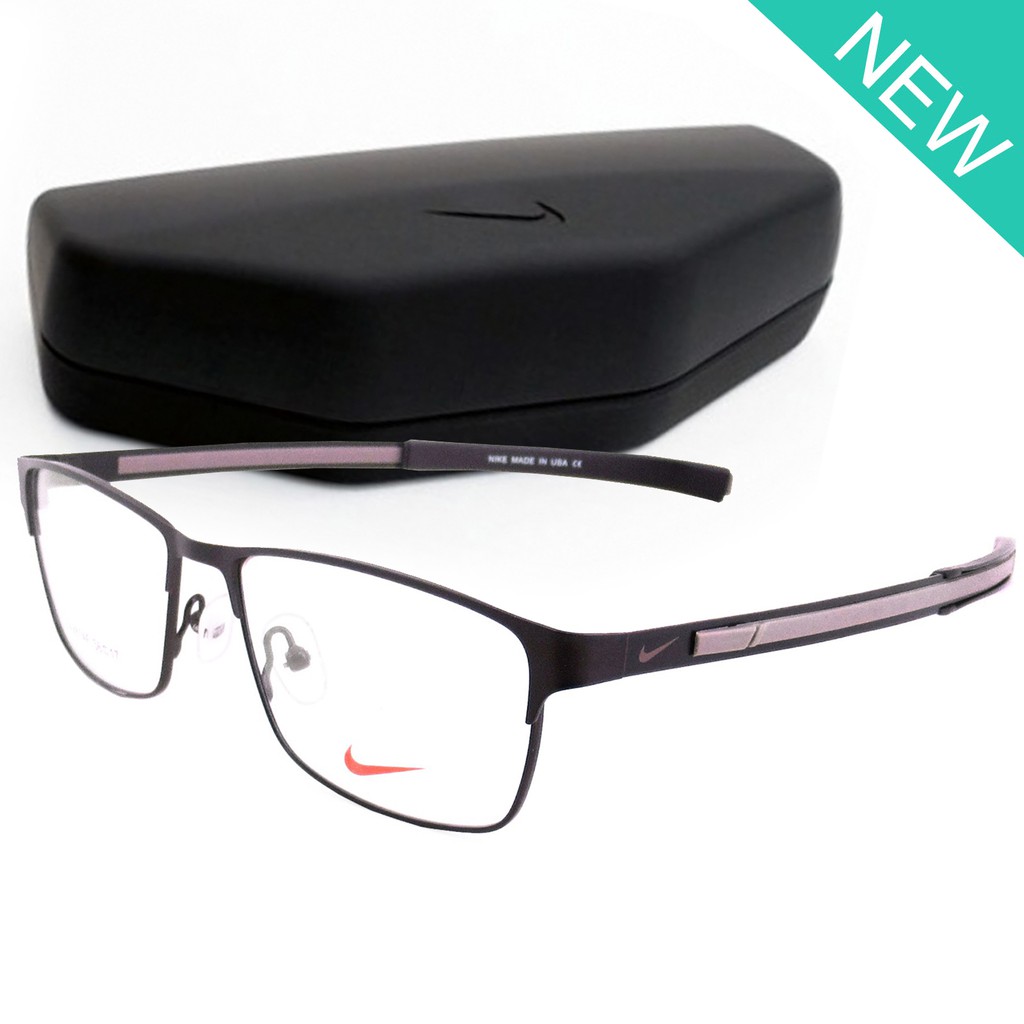 Nike Fashion แว่นตา รุ่น 4287 C-14 สีน้ำตาล กรอบแว่นตา กรอบเต็ม ขาข้อต่อ สแตนเลส สตีล Eyewear Top Gl