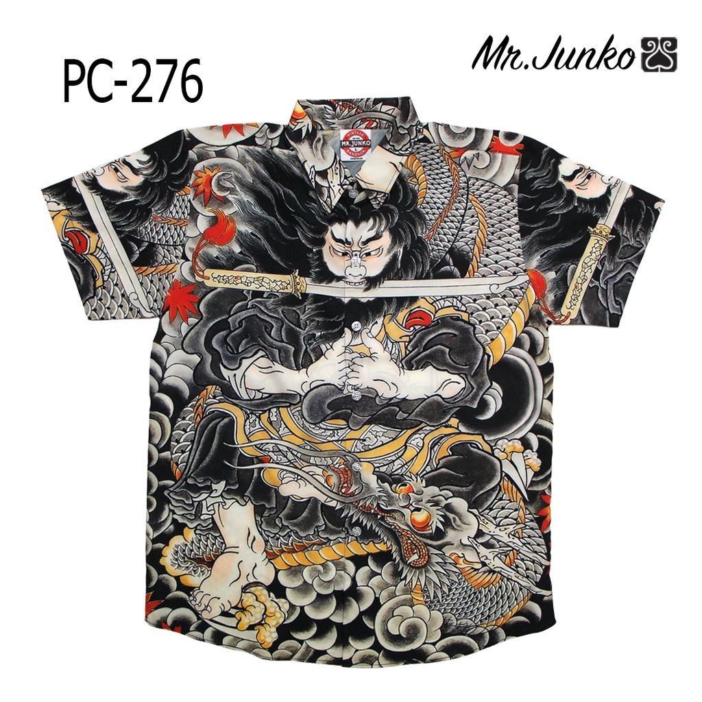 ส่งฟรี เสื้อเชิ้ต งานต่อลาย Mr-Junko ผ้าซาติน นิ่ม ใส่สบายไม่ร้อน PC-276