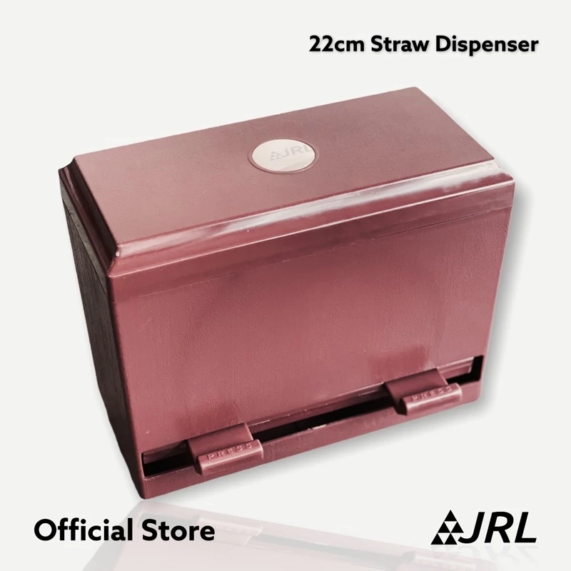 JRL กล่องใส่หลอด ยาว 22/30 ซม (สีดำ) • Straw Dispenser • กล่องใส่หลอดกาแฟแบบกด ที่ใส่หลอด กล่องจ่ายหลอด