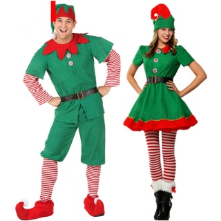 (พร้อมส่ง)ชุด Elf ชุดแฟนซี ชุดคริสมาสต์ ผู้หญิง ผู้ชาย ผู้ใหญ่