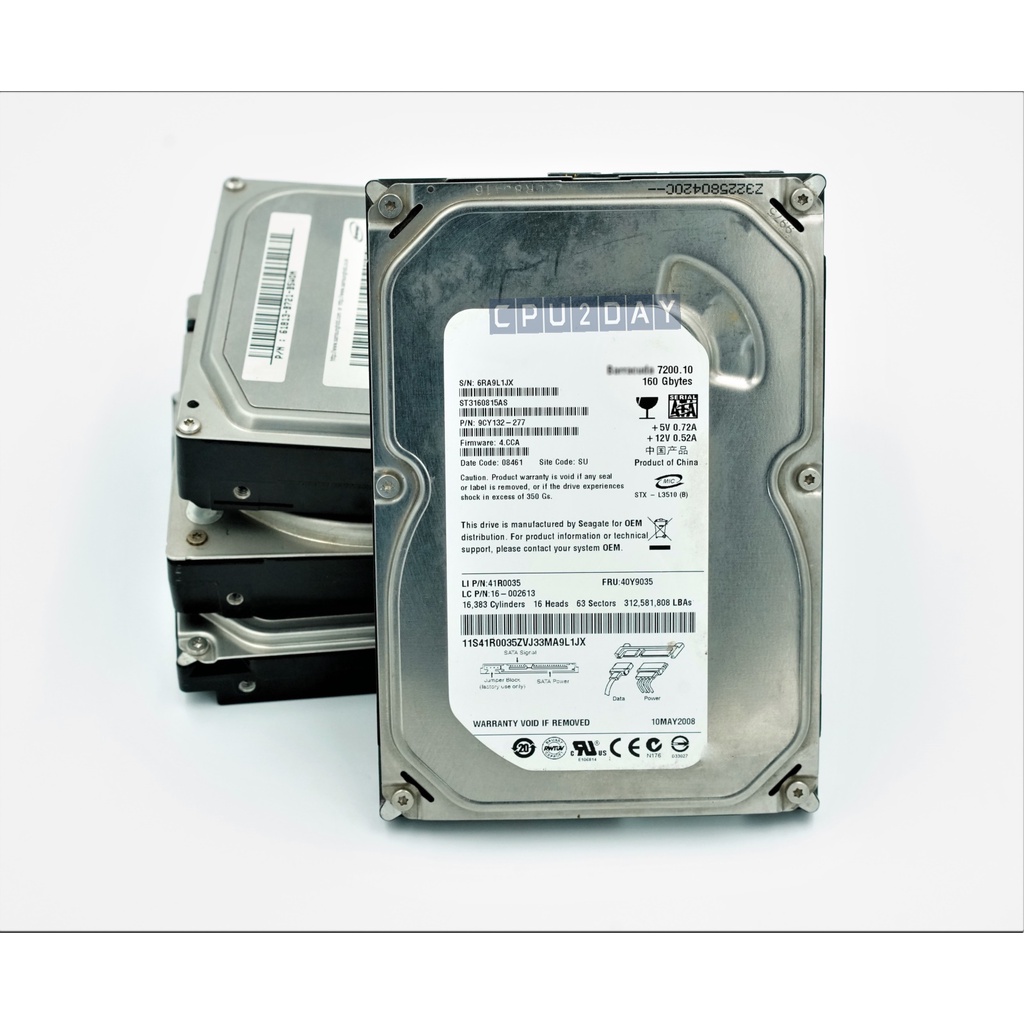 HDD 160GB Hard Disk ฮาร์ดดิสก์ 160GB แถมสายSATA PC คละยี่ห้อ พร้อมส่ง ส่งเร็ว ประกันไทย CPU2DAY