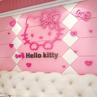 สติ๊กเกอร์ลายการ์ตูน Hello Kitty DIY สำหรับติดตกแต่งผนังห้องเด็ก