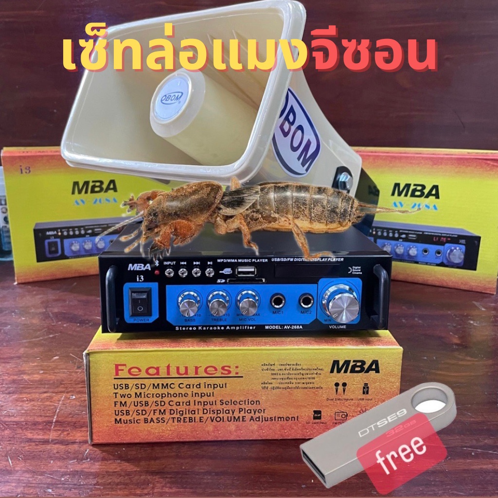 [2024] เครื่องขยายเสียง ชุดขยายเสียง ล่อแมง ล่อแมลง ต่อแมงจีซอนกระชอน เรียกนก แถมเสียงล่อแมงจีซอนกระชอนเปิดยาวๆ