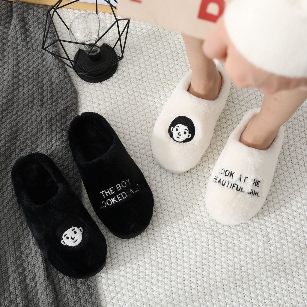 รองเท้าสลิปเปอร์ สไตส์เกาหลี ขนฟูนุ่มมาก รองเท้าใส่ในบ้าน รองเท้าใส่ในออฟฟิต