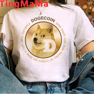 Dogecoin เสื้อยืดแขนยาว ทรงหลวม ขนาดใหญ่ สไตล์เกาหลี แฟชั่นฤดูใบไม้ผลิ และฤดูใบไม้ร่วง สําหรับผู้ชาย และผู้หญิง 2021