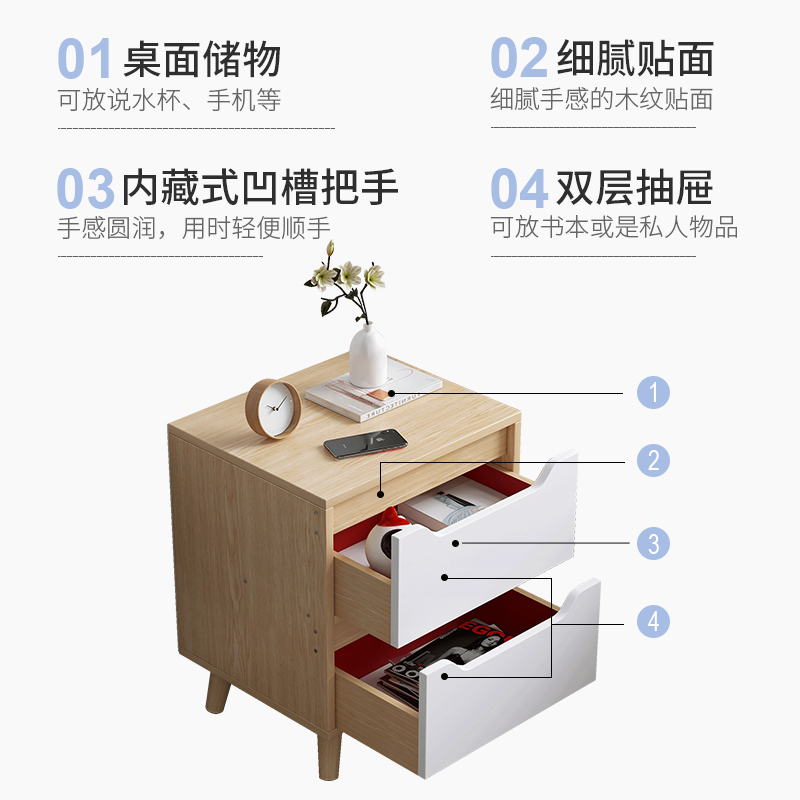Simple Bedside Table Simple Modern Mini Small Storage Rack Bedroom ...