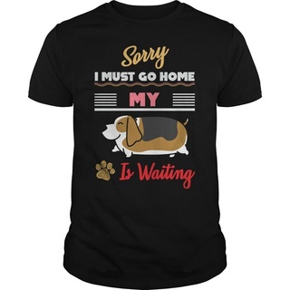 เสื้อยืด ผ้าฝ้าย 100% พิมพ์ลาย Sorry I Must Go My Dog Is Waiting Dachshund ทรงหลวม สําหรับคนรักสุนัขSize S-5XL