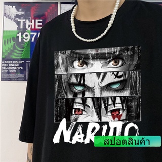 ROUND คอลูกเรือNARUTO เสื้อยืดพิมพ์ลายการ์ตูนนารูโตะสไตล์ญี่ปุ่นสําหรับผู้หญิง-4XL