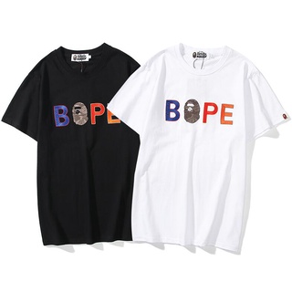 Bape เสื้อยืดแขนสั้นแฟชั่นสําหรับ Unisex ผ้าฝ้ายเย็บปักลวดลาย