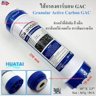 ไส้กรอง GAC Carbon 10 นิ้ว x 2.5 นิ้ว ไส้กรองถ่านกัมมันต์ กรองน้ำดื่ม Colandas