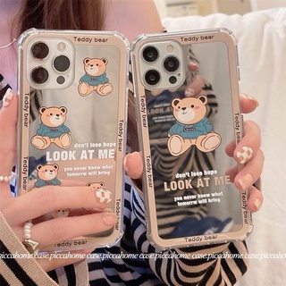 การ์ตูน น่ารัก หมี เคส samsung Galaxy A14 A34 A54 5G s23 s9 plus s10 lite s20 ultra s21 s22 fe note 8 9 10 20 ultra A52 A53 A52s A03 4G 5G case หญิง กระจกแต่งหน้า เคสโทรศัพท์