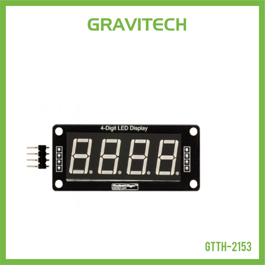[Gravitechthai]4-Digit 7-Segment Display with TM1637 SPI Driver - GREEN