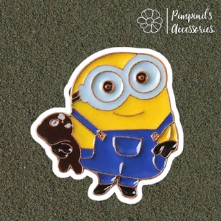 🇹🇭 พร้อมส่ง : เข็มกลัดลายมินเนี่ยน บ๊อบ | Bob the Minions Enamel Brooch Pin.