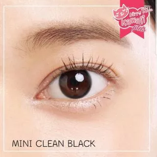 💖 Kitty kawaii ๑ สีดำ black mini Cleen & Clean สายตา -00 ถึง -1000 Contactlens บิ๊กอาย คอนแทคเลนส์ ราคาถูก แถมตลับฟรี.
