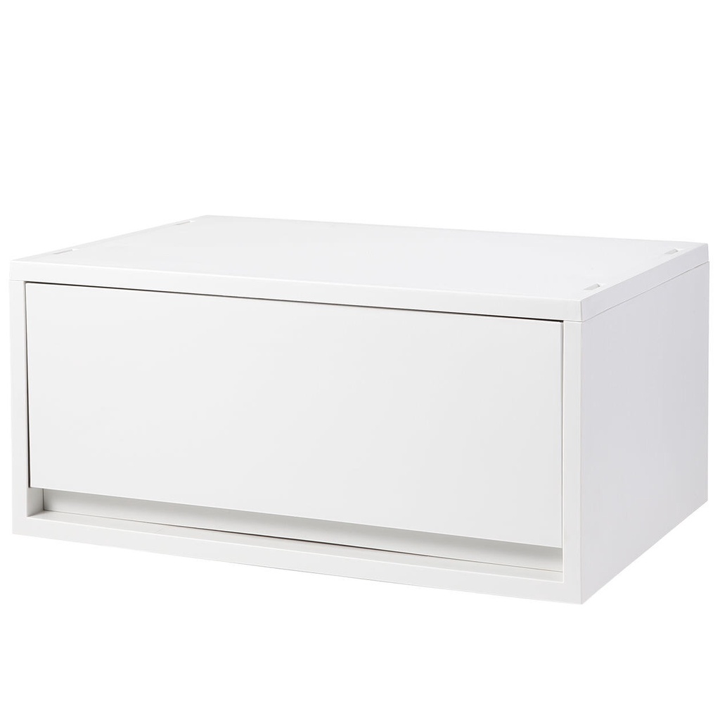 มูจิ กล่องเก็บของโพลีโพรพิลีน - MUJI PP Storage Case Wide / Deep / White Grey 37 × 26× 17.5 cm