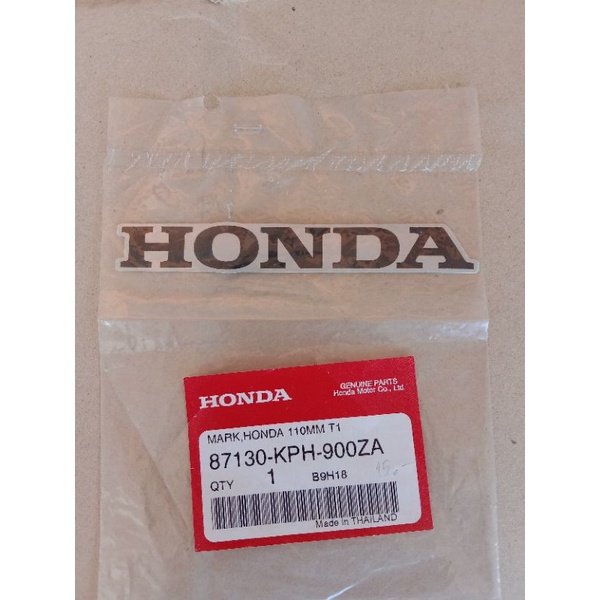 87130KPH900ZA/1สติ๊กเกอร์HONDA 110มม.สีดำพื้นเทา ติดบังลมเวฟ125S,Rสีเทา,1ชิ้น