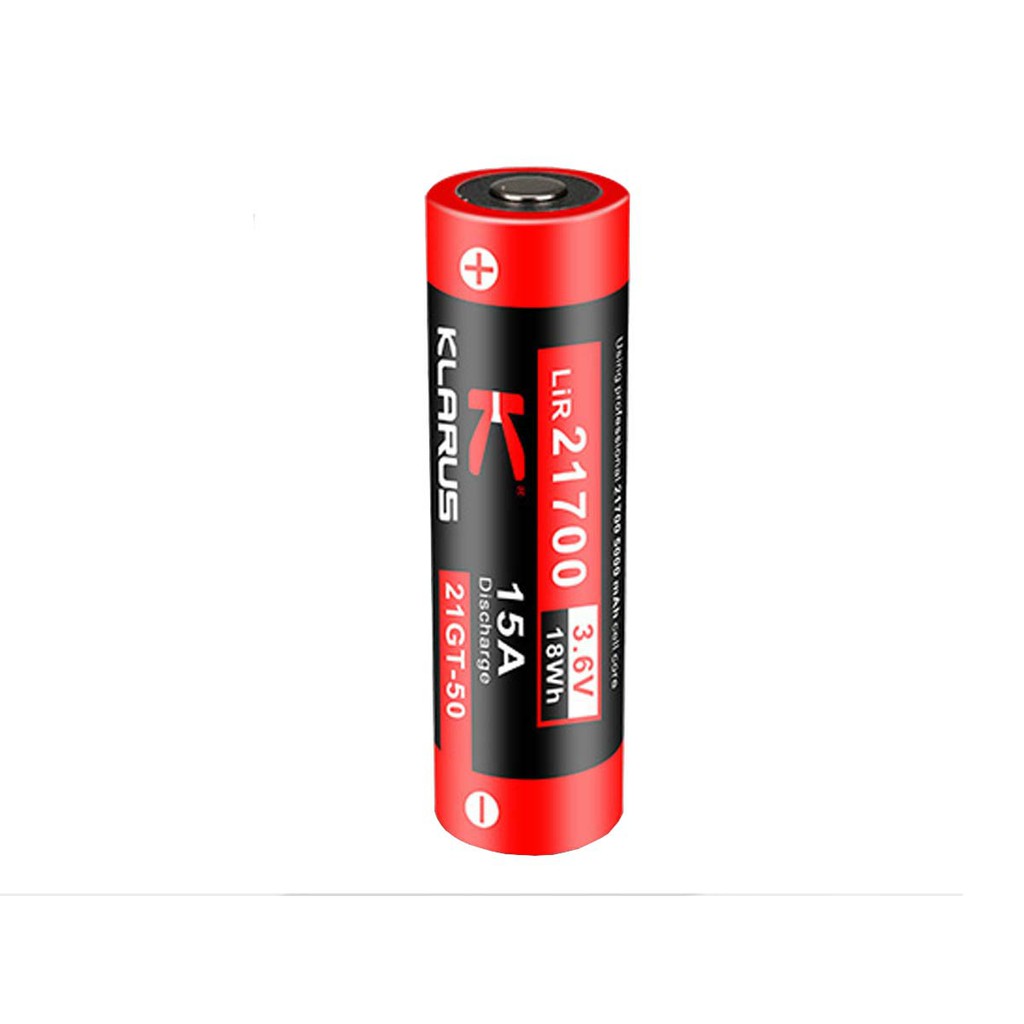 แบตเตอรี่ลิเธียมไอออน (Li-ion)  Klarus 21GT-50 INR 21700 5000mAh 3.6V Protected High-Drain 15A ปุ่มด
