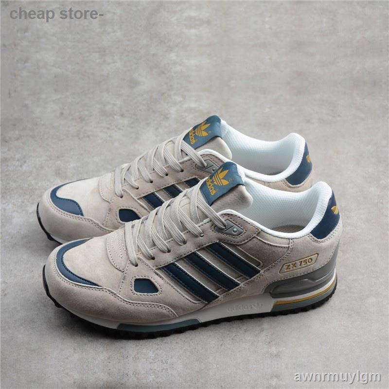 Adidas ZX 750 Navy สีเหลือง/สีดำรองเท้ากีฬาสำหรับบุรุษและสตรี
