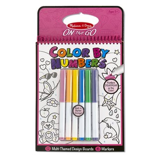 Melissa &amp; Doug รุ่น 5377 ชุดสมุดระบายสีพกพา สีชมพู ส่งเสริมความสนใจในด้านศิลปะ Color-by-Number - PINK