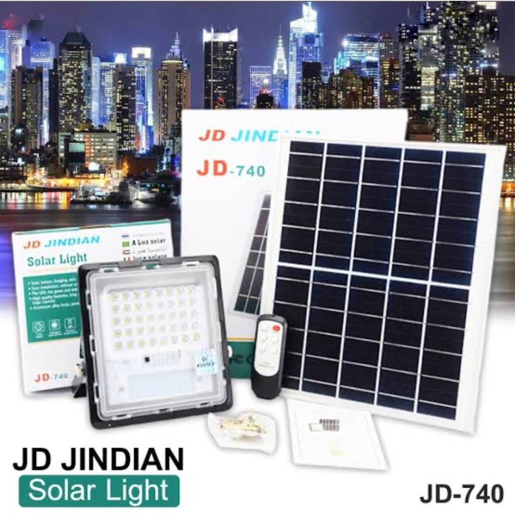 สปอตไลท์ ไฟโซล่าเซลล์ Solar LED 40W (แสงสีขาว) โซล่าเซลล์ รุ่นJD-740 Light / 0978