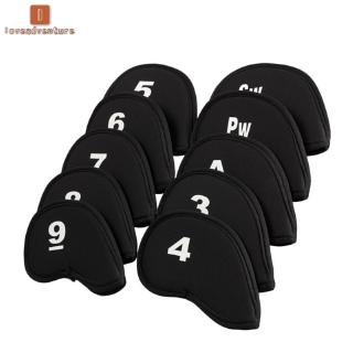 LV△ 10pcs Golf Head Cover Club Iron Putter Head Protector Set Neoprene Accessories