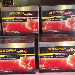 [ลดสูงสุด80.- ใช้โค้ดTAMM656]แบตเตอรี่ storm rider YTz-5 ขนาด 112*70*87