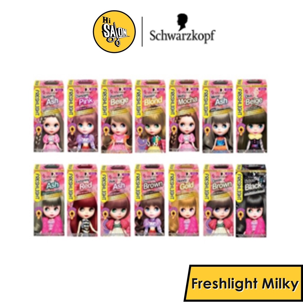 Schwarzkopf Fresh Light Milky Color ชวาร์สคอฟ เฟรชไลท์ครีม ครีมเปลี่ยนสีผม ยาย้อมผม สีย้อม ( แบบครีม