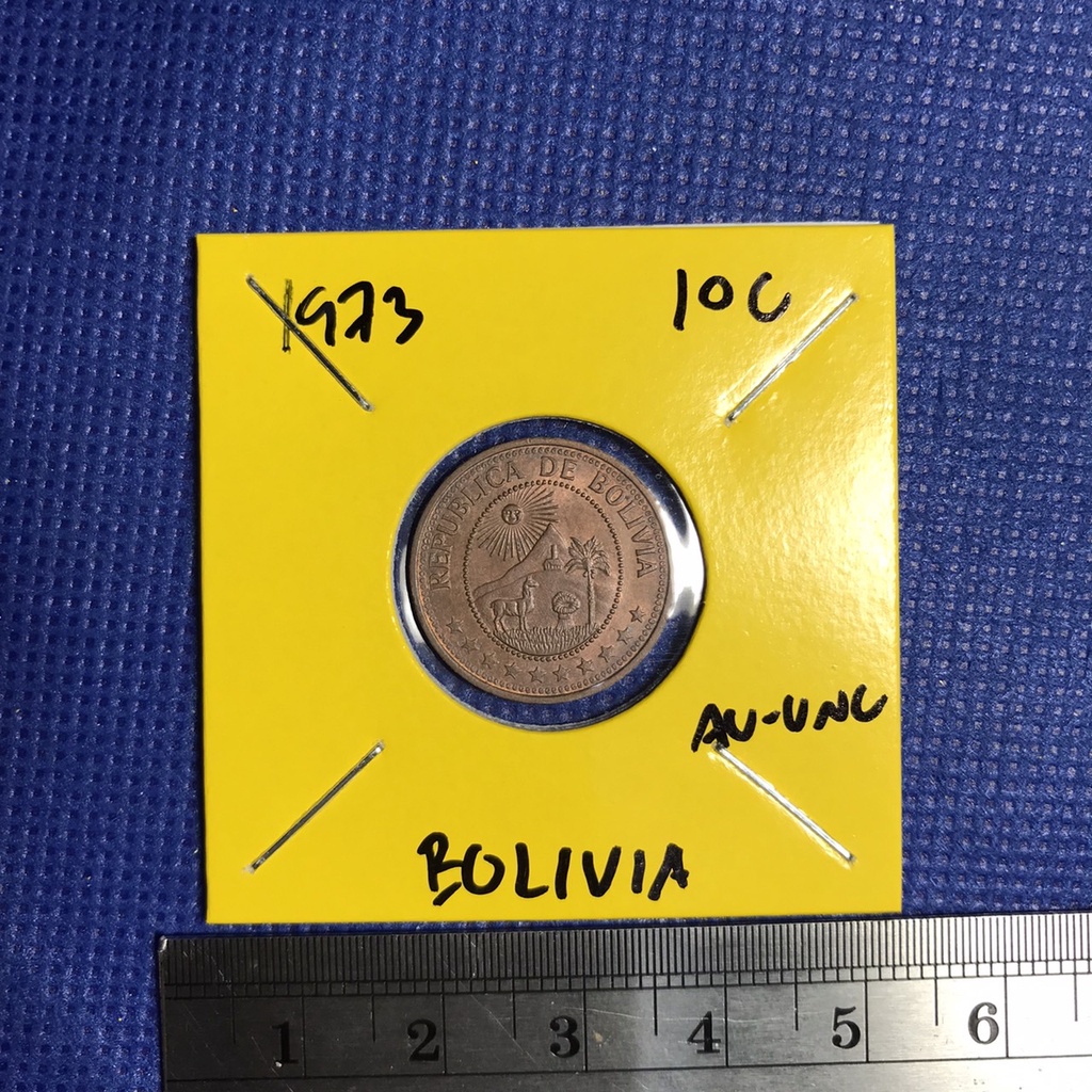 Special Lot No.60333 ปี1973 BOLIVIA 10 CENTAVOS เหรียญสะสม เหรียญต่างประเทศ เหรียญเก่า หายาก ราคาถูก