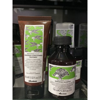 Travel Set Davines Renewing Shampoo100ml + Conditioning Treatment 60ml ป้องการการเสื่อมสภาพสำหรับหนังศีรษะและเส้นผม