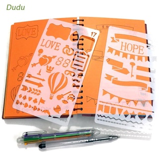 Dudu 20 Pcs Bullet Diary  Journal Stencils Set Drawing Template Ruler DIY Painting Template Geometric Hollow Out Scrapbooking
