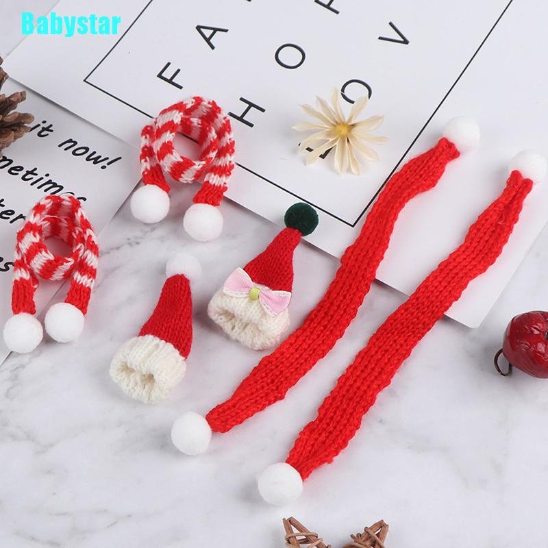(Babystar) ผ้าพันคอ หมวกคริสต์มาส อุปกรณ์เสริม สําหรับตกแต่งบ้านตุ๊กตา ขนาด 1: 6