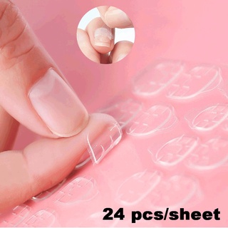 กาวติดเล็บปลอม ซิลิโคนติดเล็บ PVC Jelly Nail Glue Sticker (รุ่นแผ่นใหญ่24ชิ้น)