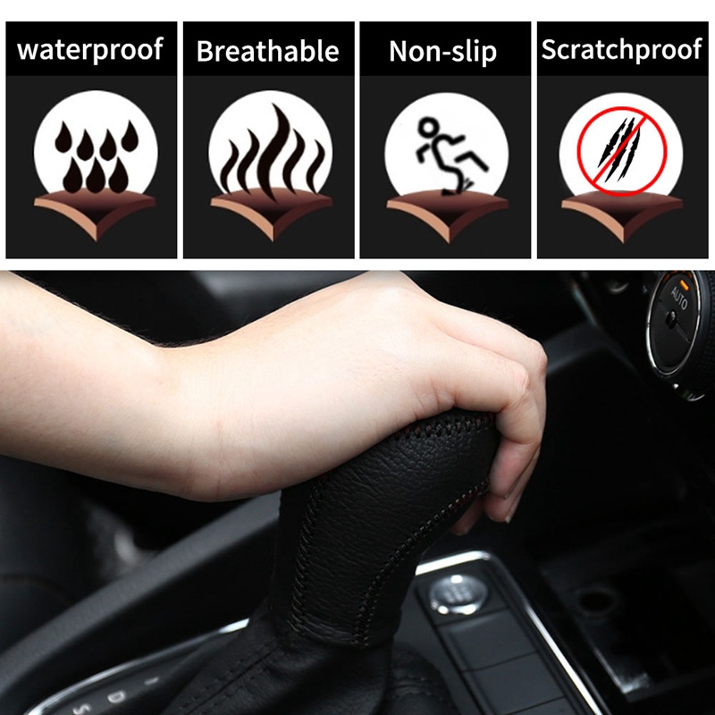 ปลอกหุ้มหัวเกียร์รถยนต์ หนัง Pu สําหรับ Ford Fiesta Mk7 2009-2015 Ecosport 2012-2017 2 ชิ้น
