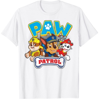 เสื้อยืดผ้าฝ้ายพรีเมี่ยม เสื้อยืด ลาย Paw Patrol Group  (Chase Marshall,Rubble)