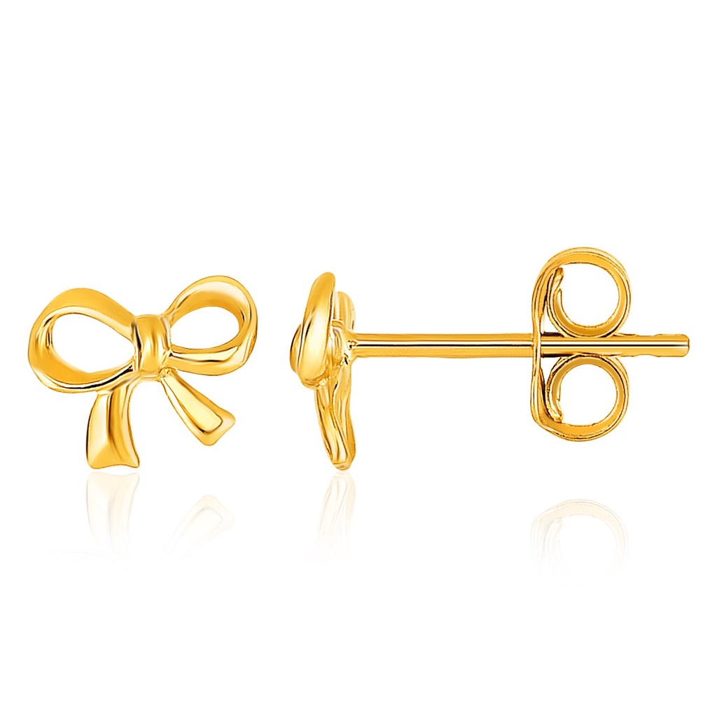 Nathalias NY ต่างหูโบว์มินิมอล ทองคำแท้ 14K แบบติดใบหู Bow Style Post Earrings(Pre order 10-12 days)