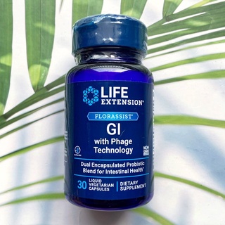 โปรไบโอติก Florassist Gi with Phage Technology 30 Liquid Vegetarian Capsules (Life Extension®) โพรไบโอติก 15 Billion