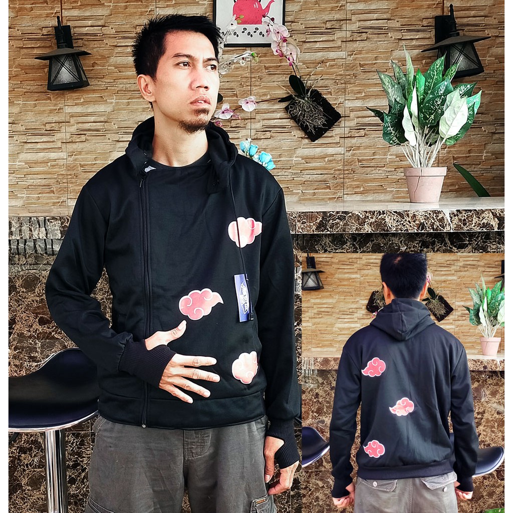 Hitam เสื้อแจ็คเก็ตสีดํา Harakiri AKATSUKI MEN& 39;
