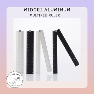 Midori Aluminum Multi Ruler 30cm. (Ruler/Compass Ruler) // มิโดริ ไม้บรรทัดอลูมิเนียม 30ซม. สามารถวัดองศาได้