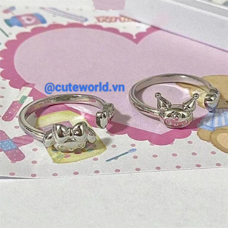แหวนเงิน Kuromi My Melody Purin