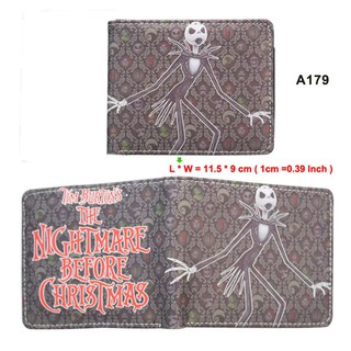 กระเป๋าสตางค์ ใบสั้น ลายการ์ตูนอนิเมะ Jack Skellington The Nightmare Before Christmas