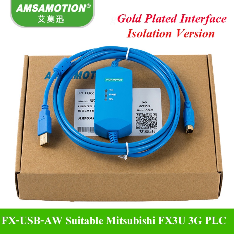 SZ FX-USB-AW เหมาะสําหรับสายการเขียนโปรแกรม Mitsubishi PLC สายดาวน์โหลดการสื่อสาร FX3U FX3G