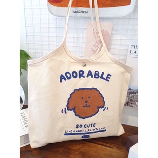 NEW สินค้าใหม่ กระเป๋าผ้าใบใหญ่ Large Shopper Bag ลายน้องหมา น่ารักสุดๆ 🐶🐶