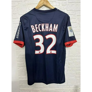 เสื้อกีฬาแขนสั้น ลายทีมชาติฟุตบอล PSG Paris Saint-Germain BECKHAM 13-14 ชุดเหย้า คุณภาพสูง สไตล์เรโทร