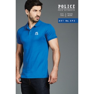 เสื้อโปโล Police Extrasize ทรง Slim fit  พอดีตัว  ผุ้ชาย/ผู้หญิง สีน้ำเงิน,เหลือง,เขียว,แดง (XP3)