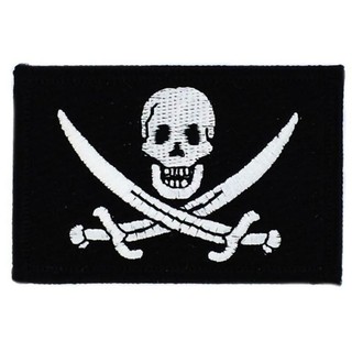 Pirate Jack Skull กะโหลก ดาบ อาร์มรีดติดเสื้อ