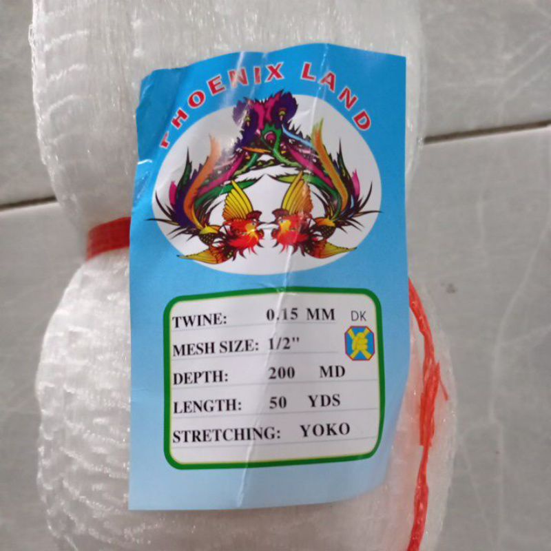 SMALL FISHING NET 1⁄2 นิ้ว 0.15 200md/50yds yoko trawl net กุ้ง net anchovies net วัสดุ banco net ne