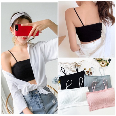 SB- 789 สายเดี่ยว ผ้าร่อง คอตตอน สายเดี่ยว