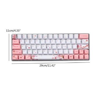 ❀LIDU OEM PBT Cherry Blossom Keycap Keyboard Keycaps Dye-Sublimation Korean Japanese