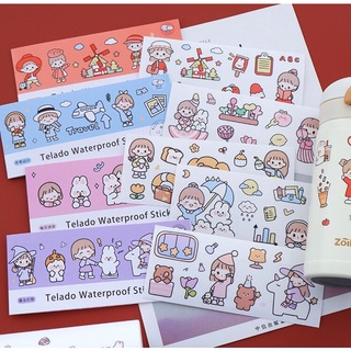 GaGiNang พร้อมส่ง/สติ๊กเกอร์Sticker PET สติ๊กเกอร์ตกแต่ง กันน้ำ ไดอารี่ สติ๊กเกอร์ไดคัท สติ๊กเกอร์ใส สติ๊กเกอร์มินิมอล