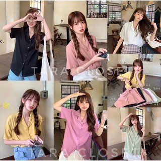 IT019 TARA Shirt มีมากกว่า 25 สี เชิ้ตรุ่นยอดฮิต เชิ้ตคอปกฮาวาย แขนสั้น ทรงเกาหลี ผ้าไหมอิตาลีอย่างดี พริ้ว สวย ใส่สบาย ไม่ร้อน